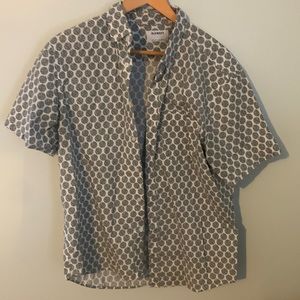 Old navy button down shirt. Black and white design